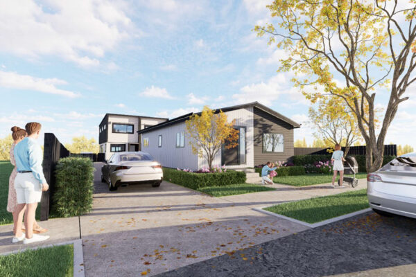 14 Community housing image with families present