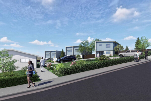 15 A rendered image of a community housing space