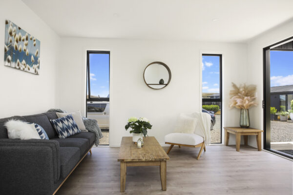 001-scaled Transbuild transportable building showhome with an interior view