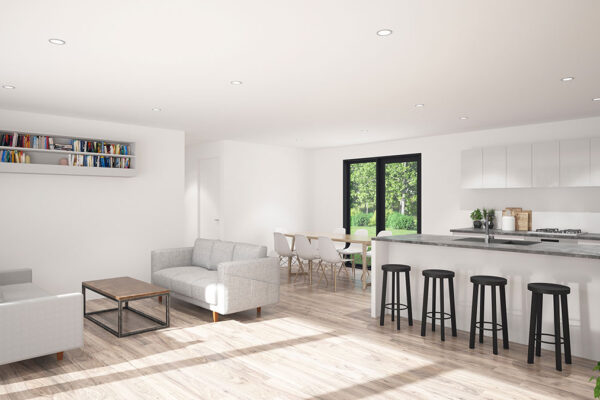 Interior-1-B4-144-Media-1-1 Open plan living in the community housing section on transbuild commercial