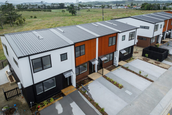 Transbuild blocks_LR08 Transbuild Developer Series housing section with two storey homes with backyard views