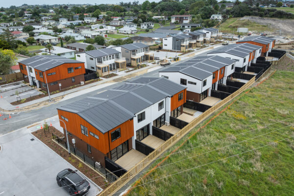 Transbuild blocks_LR09 Aerial view of transbuild buildings in a development housing section
