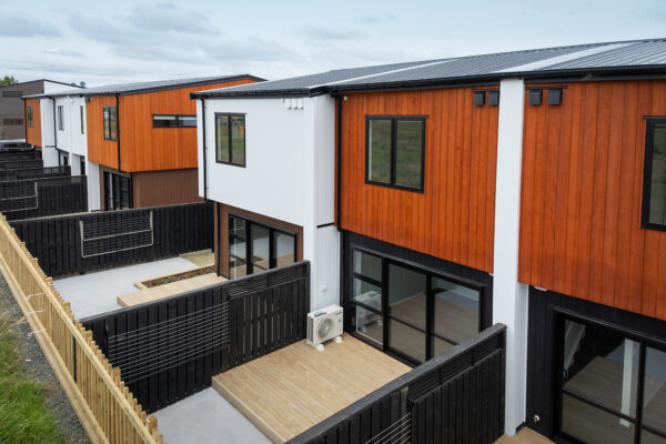 Transbuild blocks_LR12 Transbuild Developer Series housing section with two storey homes with backyard views