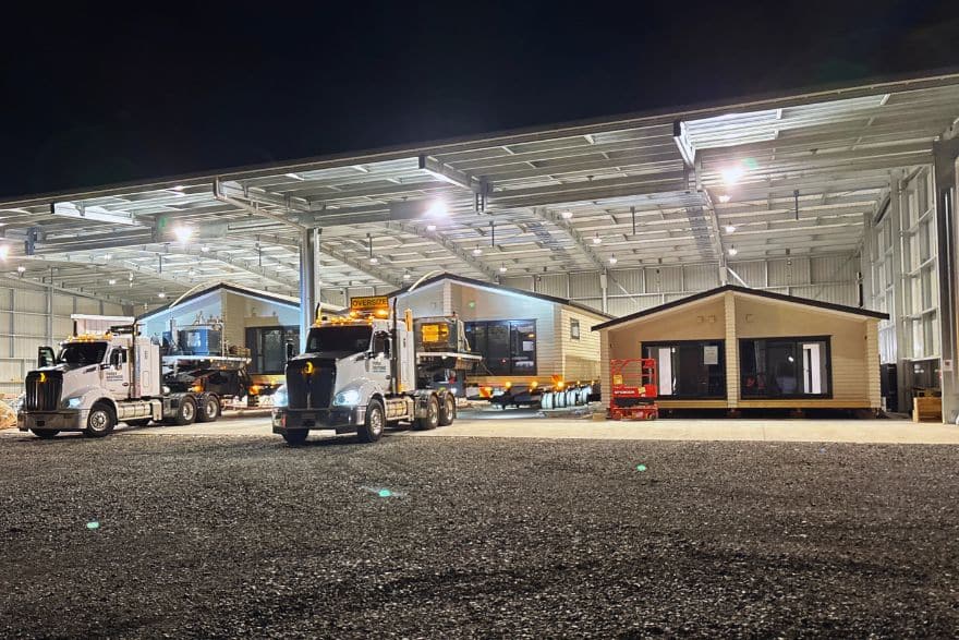 factory trucks Transbuild Commercial Factory offsite manufacturing Turnkey Transportable Accommodation