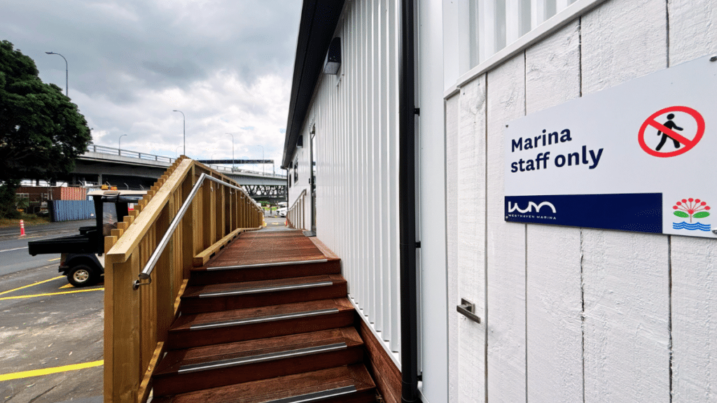 Westhaven Marina Case Study - Modular Office Building (38) Site works of entrance / carpark area by Transbuild commercial as part of the turnkey project.