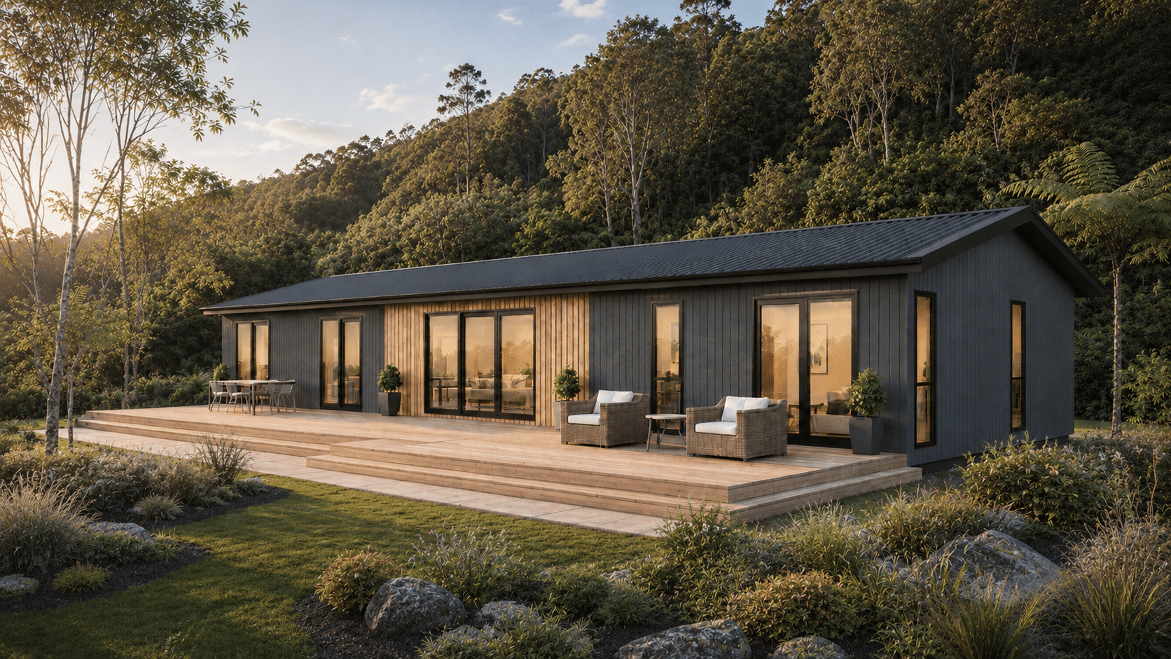 Aspiring 144sqm Home with Gable roof profile by Transbuild NZ a transportable home architecural details