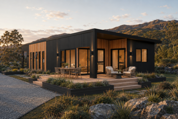 Silberhorn 122 Mono Exterior Architectural prefab home nz transportable home transbuild