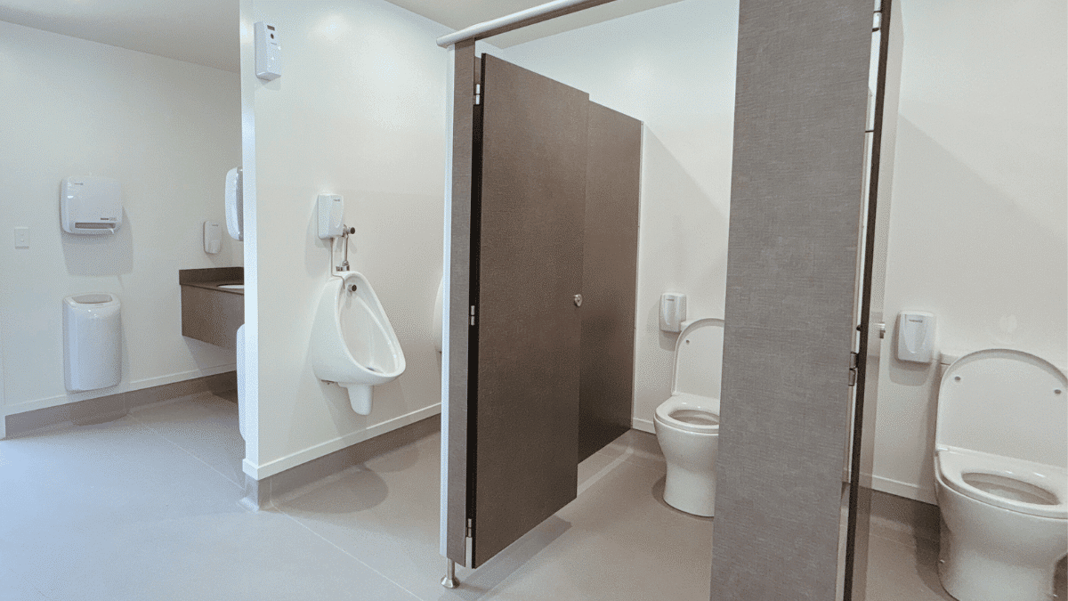 Ablution Toilet and changing room block interior image of transportable building