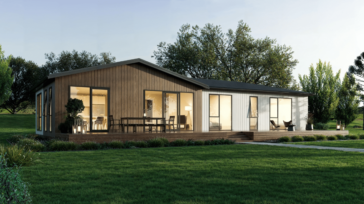 Te Aroha Render of exterior transportable home by Transbuild