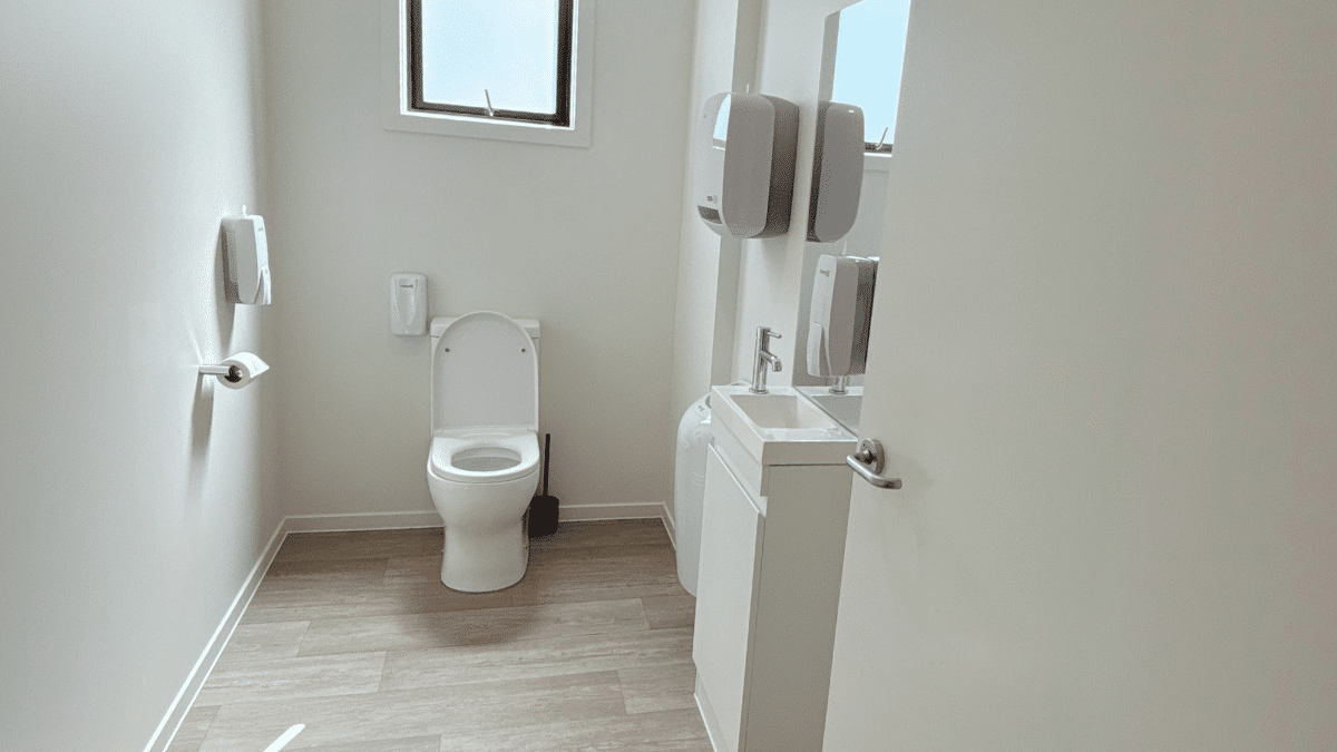 Transbuild nz made ablution block toilet interior image