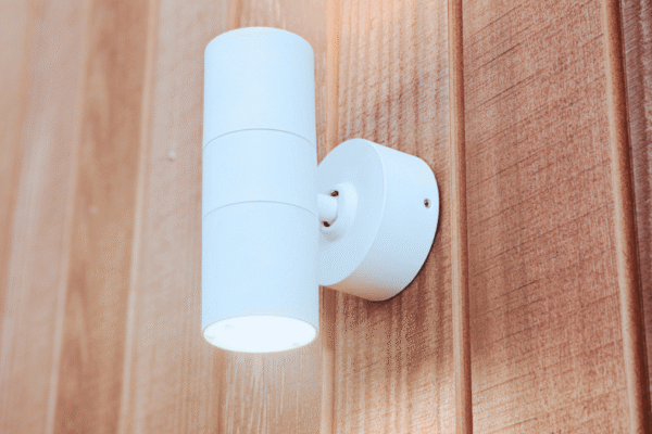 Beaumont 175 - Exterior light in white transportable home nz by Transbuild white exterior light detail