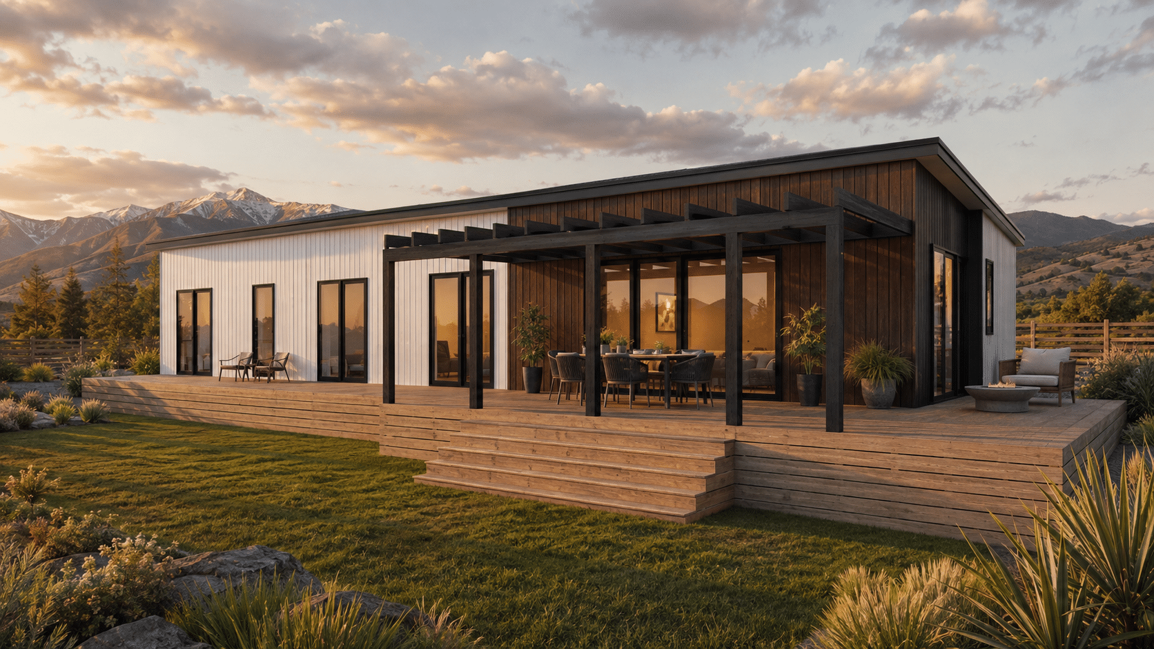 Beaumont 175 Mono Pitch transportable home nz prefab Transbuild