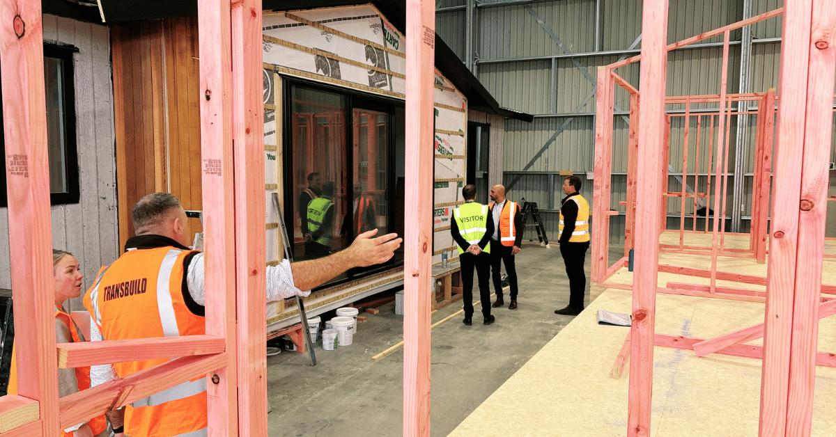 3 From Framing to home transportable factory with Housing Minister Chris Penk Transbuild CEO Sam Paterson