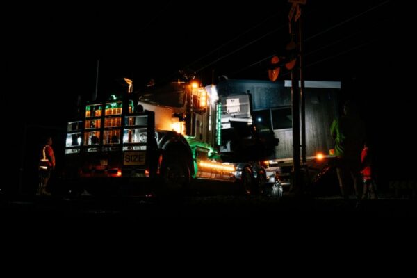 truck over the tracks