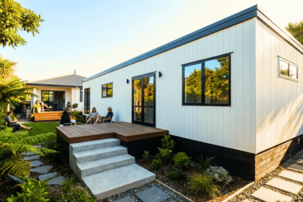 Hector 70 Render Light 70sqm transportable home granny flat / minor dwelling by Transbuild prefabricated buildings.