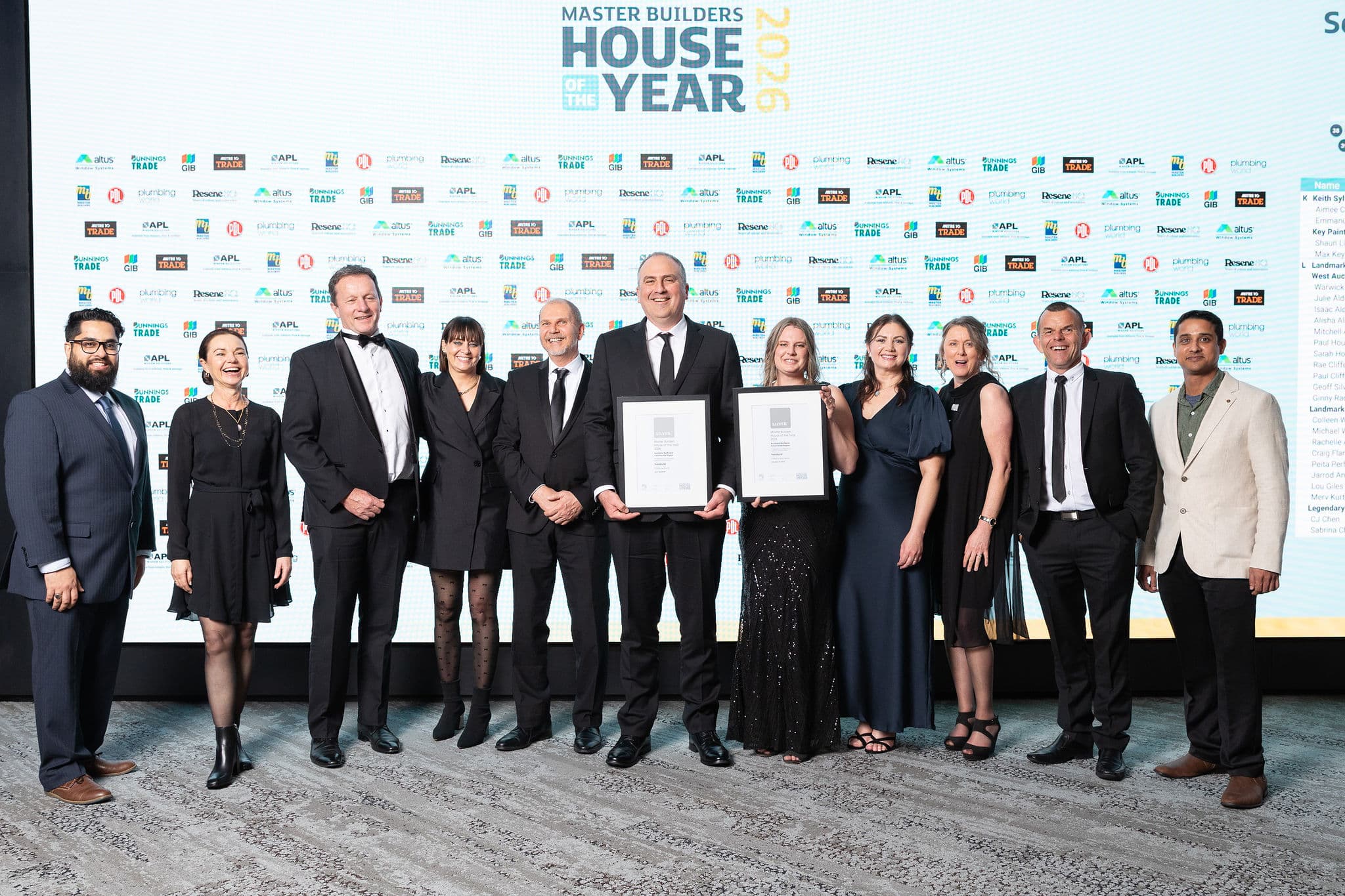 Transbuild Team accepting Silver award GIB Show Home of the Year 2026